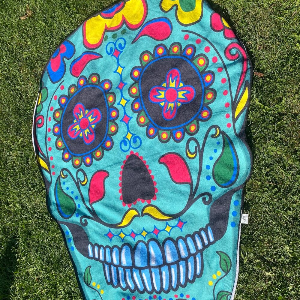 2-(1love)Sweeet Sugar Skull Head Towel